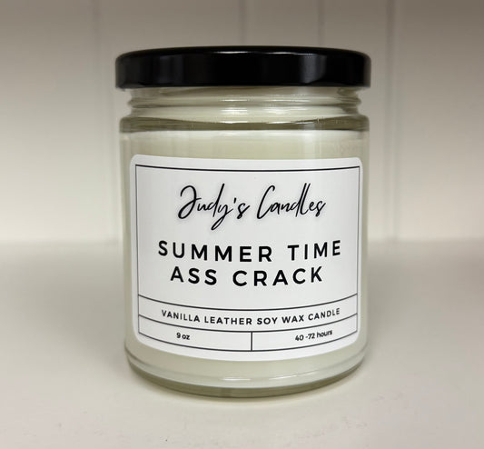 Summer Time Ass Crack - Vanilla Leather Candle : PRE-ORDER